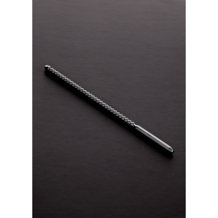 Shots Steel - geriffelter Harnröhrendilator 8 mm - gebürsteter Stahl