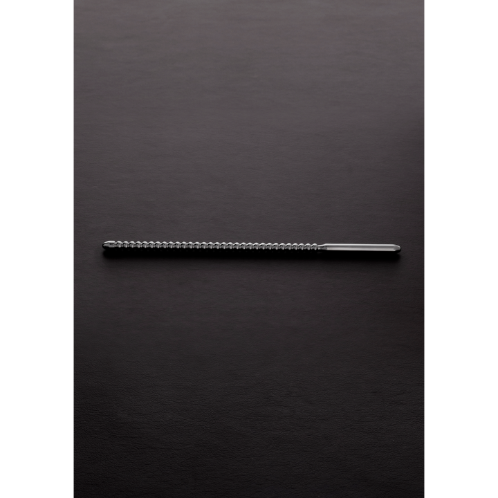 Shots Steel - geriffelter Harnröhrendilator 8 mm - gebürsteter Stahl