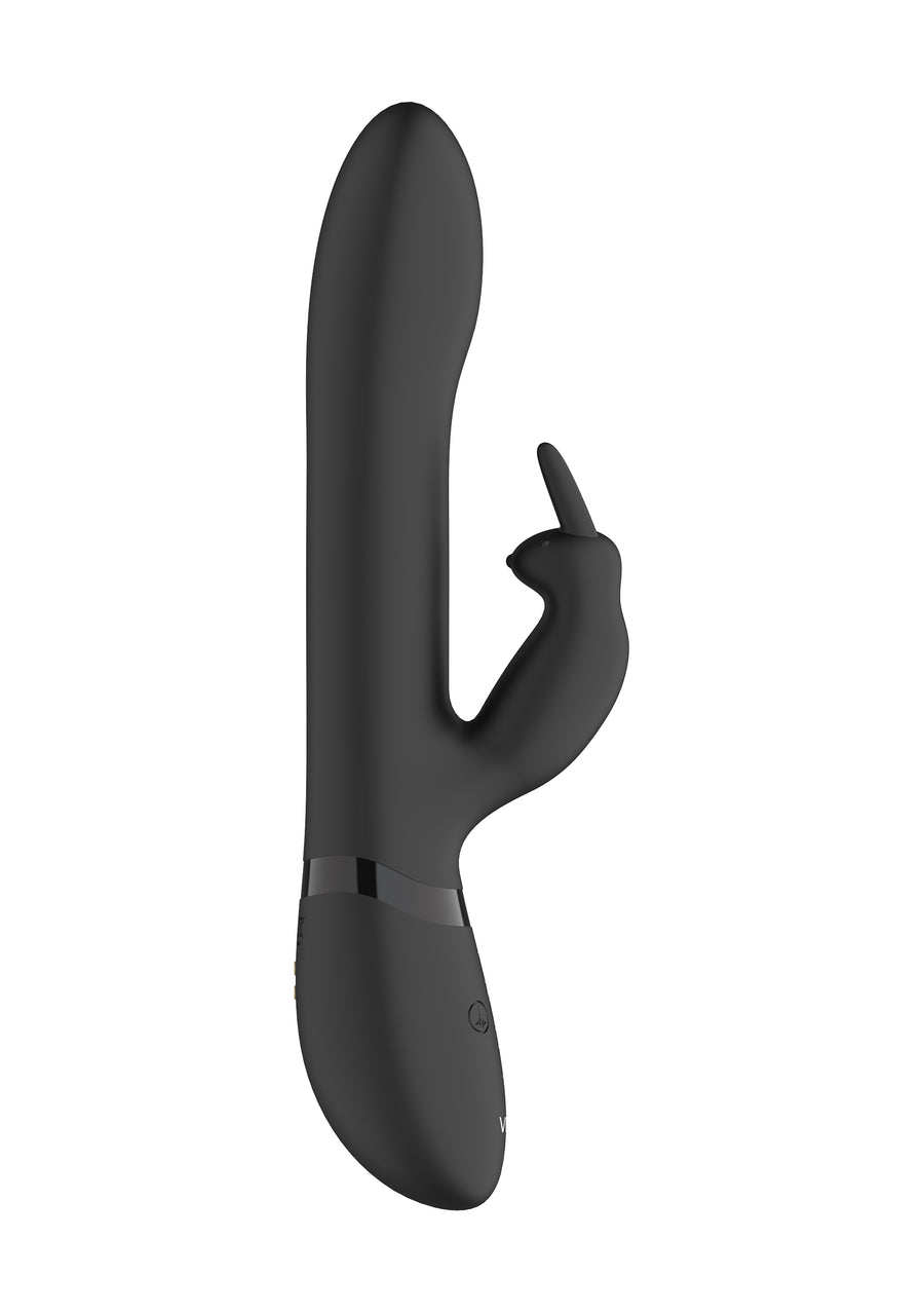 VIVE Amoris Rabbit Vibrator mit rotierenden Perlen Schwarz – Dual-Stimulator mit G-Punkt & Klitoris-Vibration