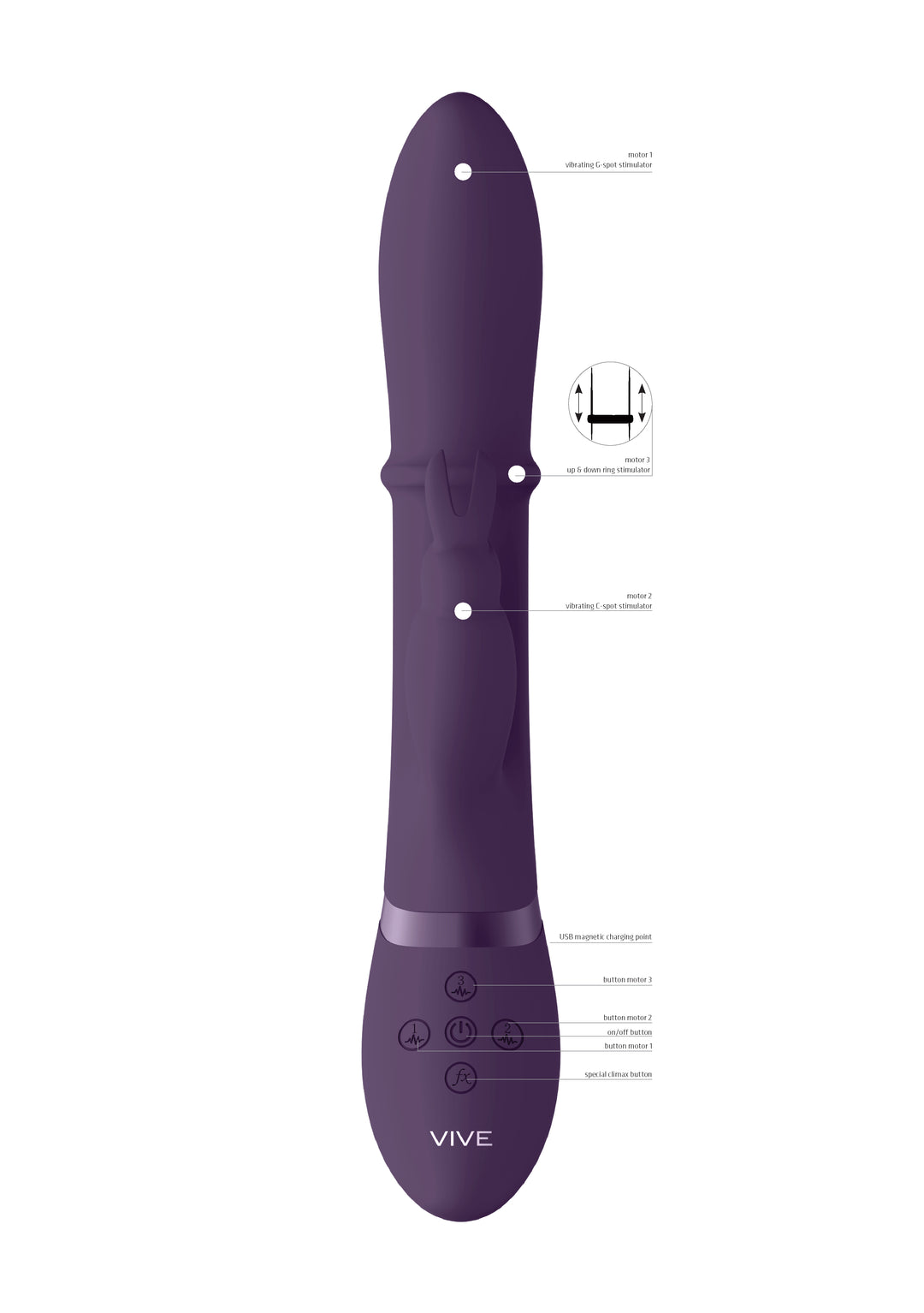 VIVE - Halo Rabbit Vibrator - lila