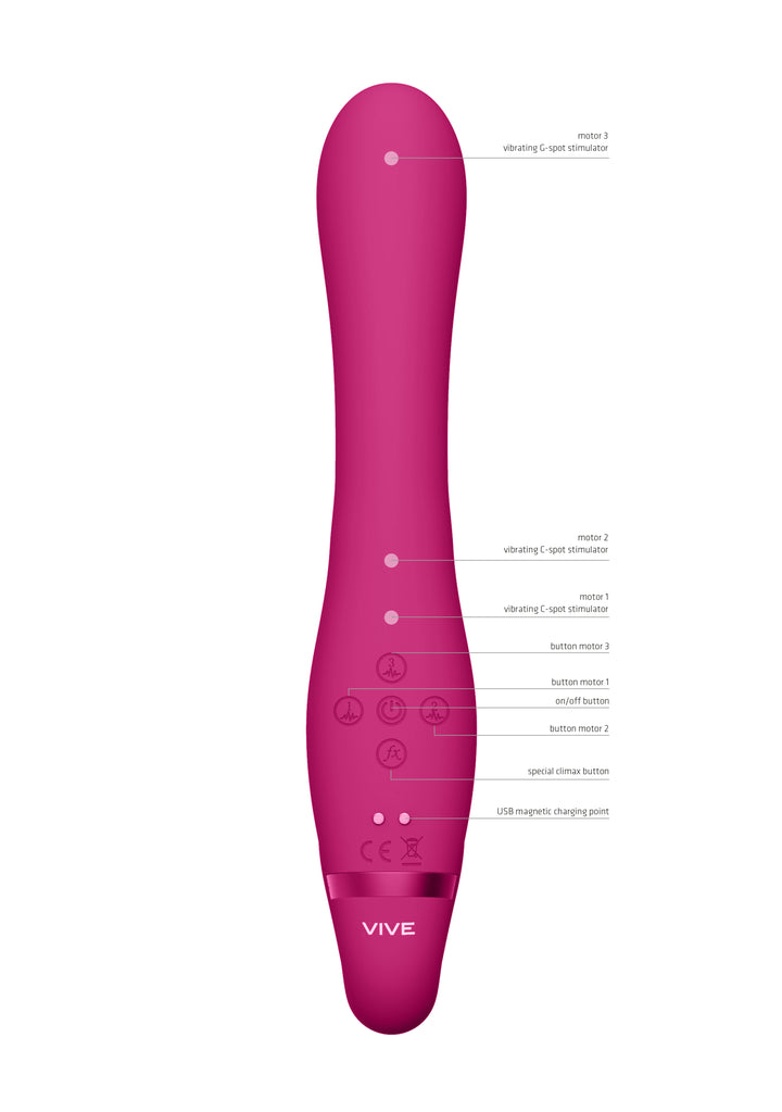 VIVE - Suki Strap-on Vibrator- pink