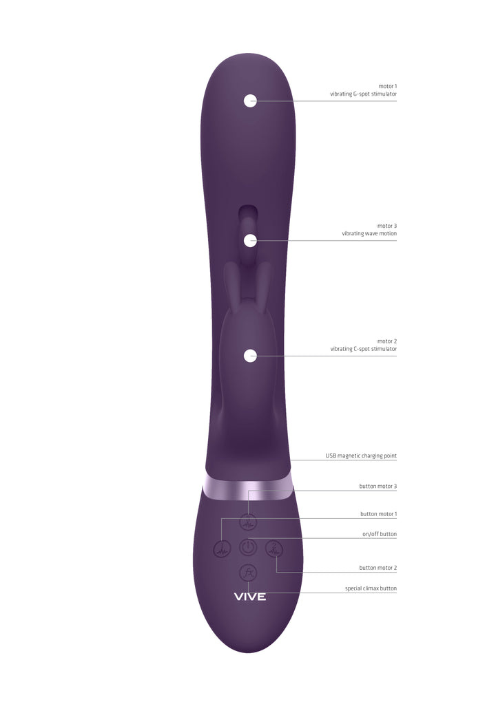 VIVE - Tama - Wave & Vibrating G-Punkt Rabbit Vibrator - lila