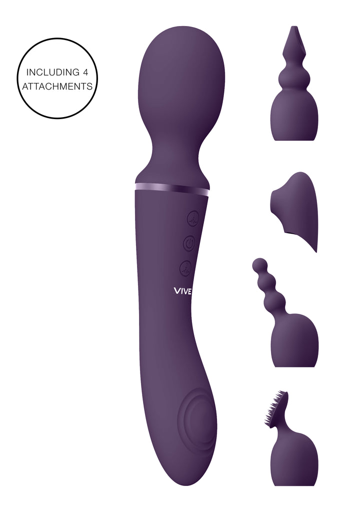 VIVE - Nami - Wand Vibrator mit Aufsätzen - lila