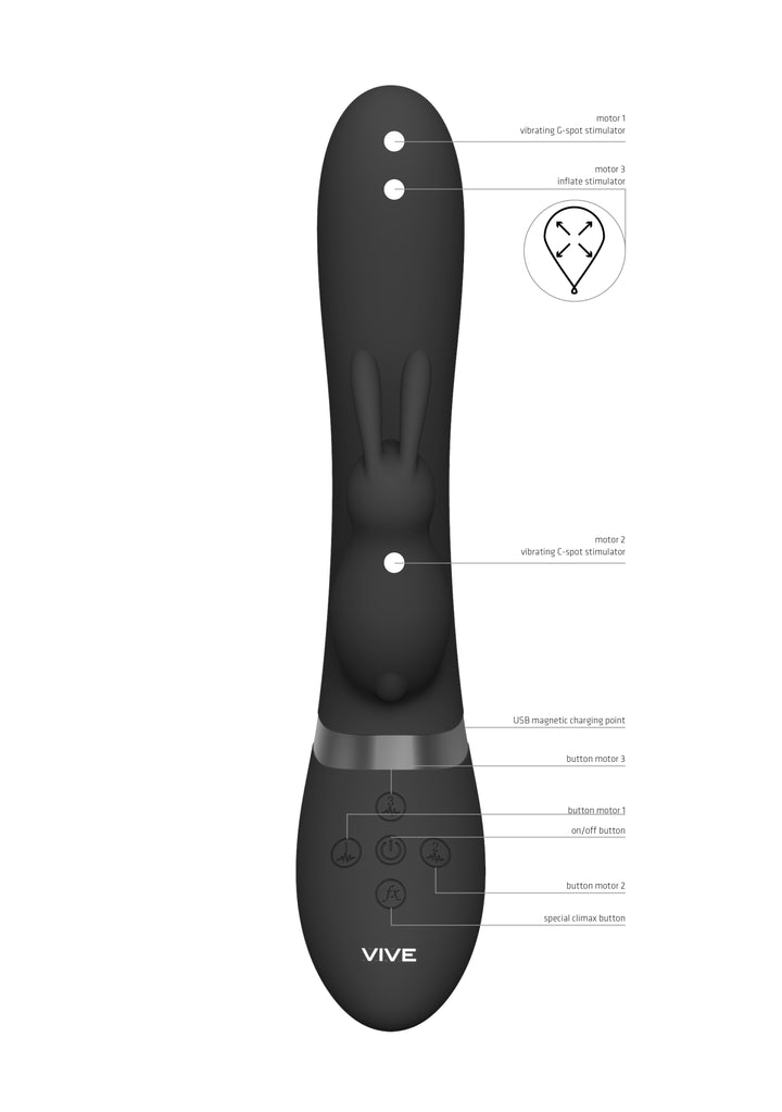 VIVE - Taka Rabbit Vibrator - schwarz