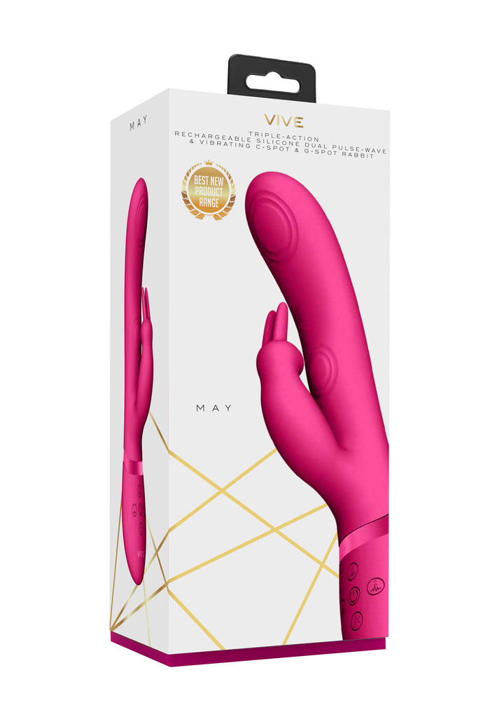 VIVE - May Dual Pulse-Wave & Vibrating C-Spot & G-Spot Rabbit - pink