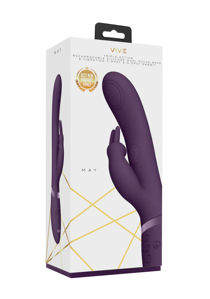 VIVE - May Dual Pulse-Wave & Vibrating C-Spot & G-Spot Rabbit - lila