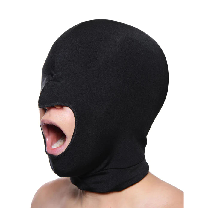 Master Series - Blow Hole Spandex-Gesichtsmaske mit offenem Mund schwarz