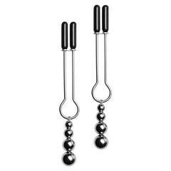 Master Series - Nippelklemmen Pinzetten mit 3 Silberkugeln verstellbar – Adorn Triple Bead Master Series