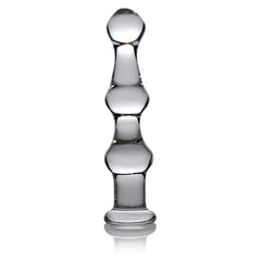 Master Series - "Mammut" Glasdildo mit drei Stimulationskugeln