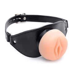 Master Series Pussy Face Knebel Masturbator – Realistischer Vulva-Mundknebel für orale Penetration