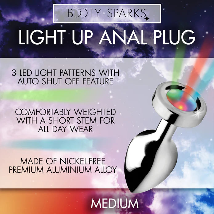 Booty Sparks - "Light Up" Analplug silber mittel