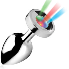 Booty Sparks Light Up Analplug Silber Groß – LED Metall-Analplug XXL