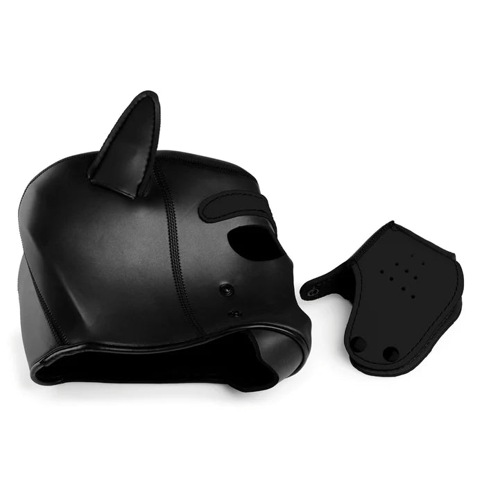 Master Series - Welpenmaske "Spike" aus Neopren schwarz