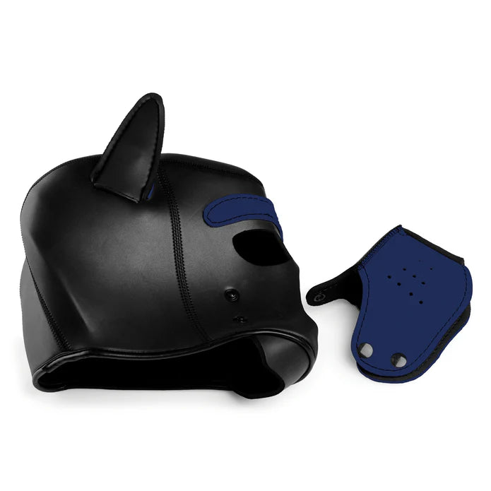 Master Series - Welpenmaske "Spike" aus Neopren blau