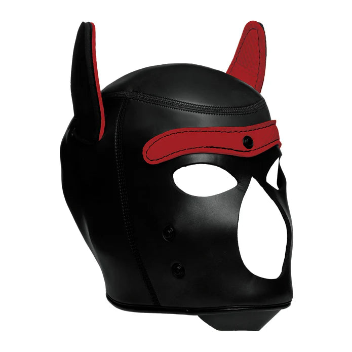 Master Series - Welpenmaske "Spike" aus Neopren rot