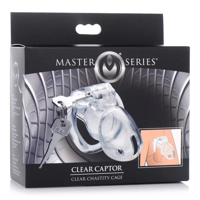 Master Series - abschließbarer Keuschheitskäfig "Clear Captor" mittel