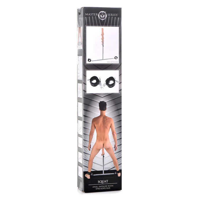 Master Series - Squat Spreizstange mit Analdildo und Fesseln