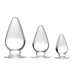 Master Series - Analplug Set 3 Größen konisch transparent klar Analtraining – Triple Cones Master Series