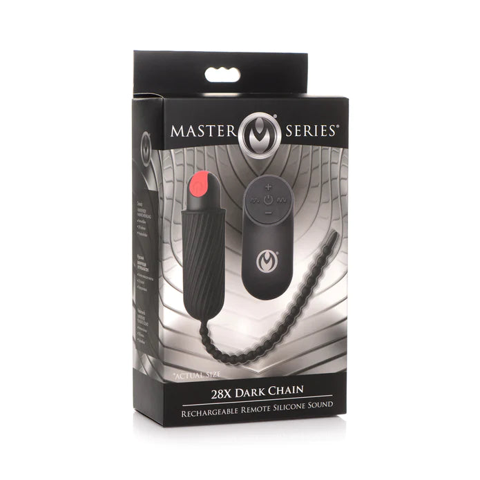 Master Series - 7X Dark Chain vibrierender Silikon Dilator mit Fernbedienung