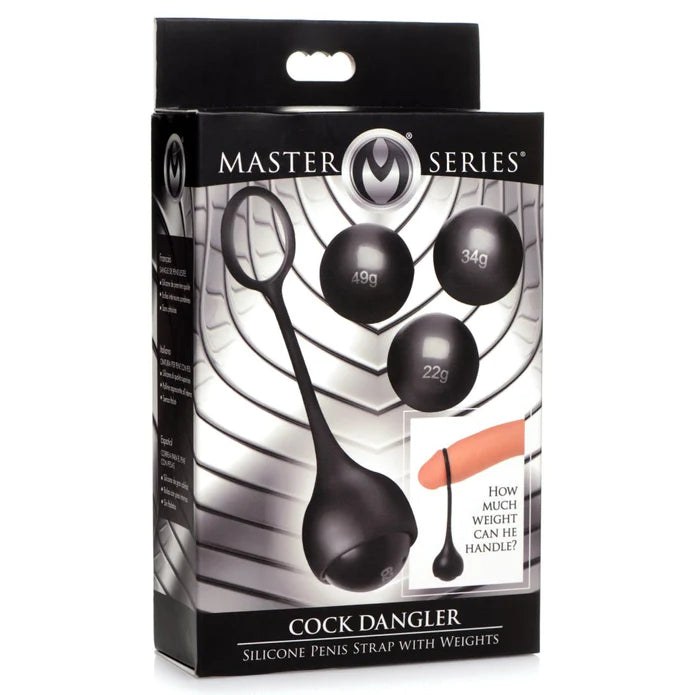 Master Series - Cock Dangler Penisgurt mit Gewichten schwarz