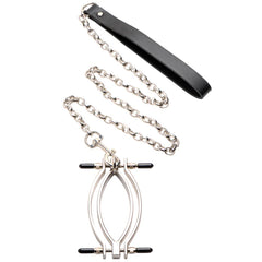 Master Series Pussy-Klammer mit Führungskette - Schamlippenspreizer BDSM Dominanz Leine