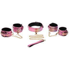 Master Series Snake Bondage Set Pink - Schlangenleder BDSM Fesseln Halsband Leine vegan