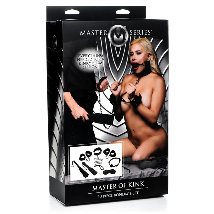 Master Series - zehnteiliges Deluxe Bondage Set schwarz