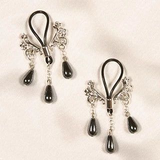 KS - Silber Brustschmuck mit 3 Hämatit-Perlen - Silber