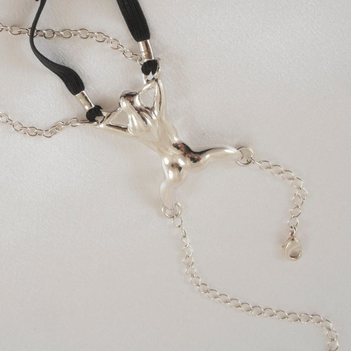 KS Silberner Penisschmuck – verstellbarer Halskettenkollar – Detailansicht 4