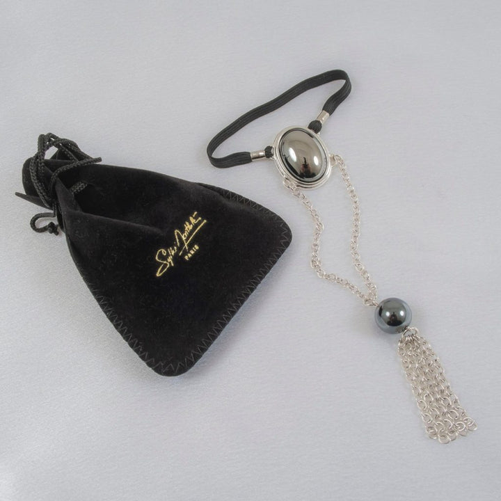 KS Penisschmuck Hämatistein mit Silberkette – Detailansicht 2