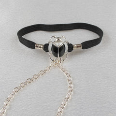 KS Skarabäus Penis-Schmuck Silber & Schwarz