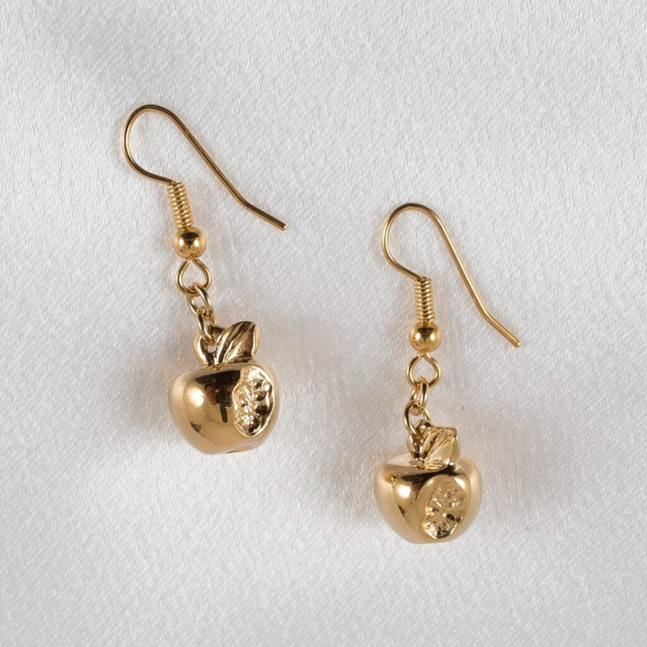 KS Goldene Apfel-Ohrhänger – edles Schmuck-Statement – Produktansicht
