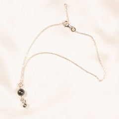 KS Fußschmuck Perle Hämatit & Silber – verstellbar