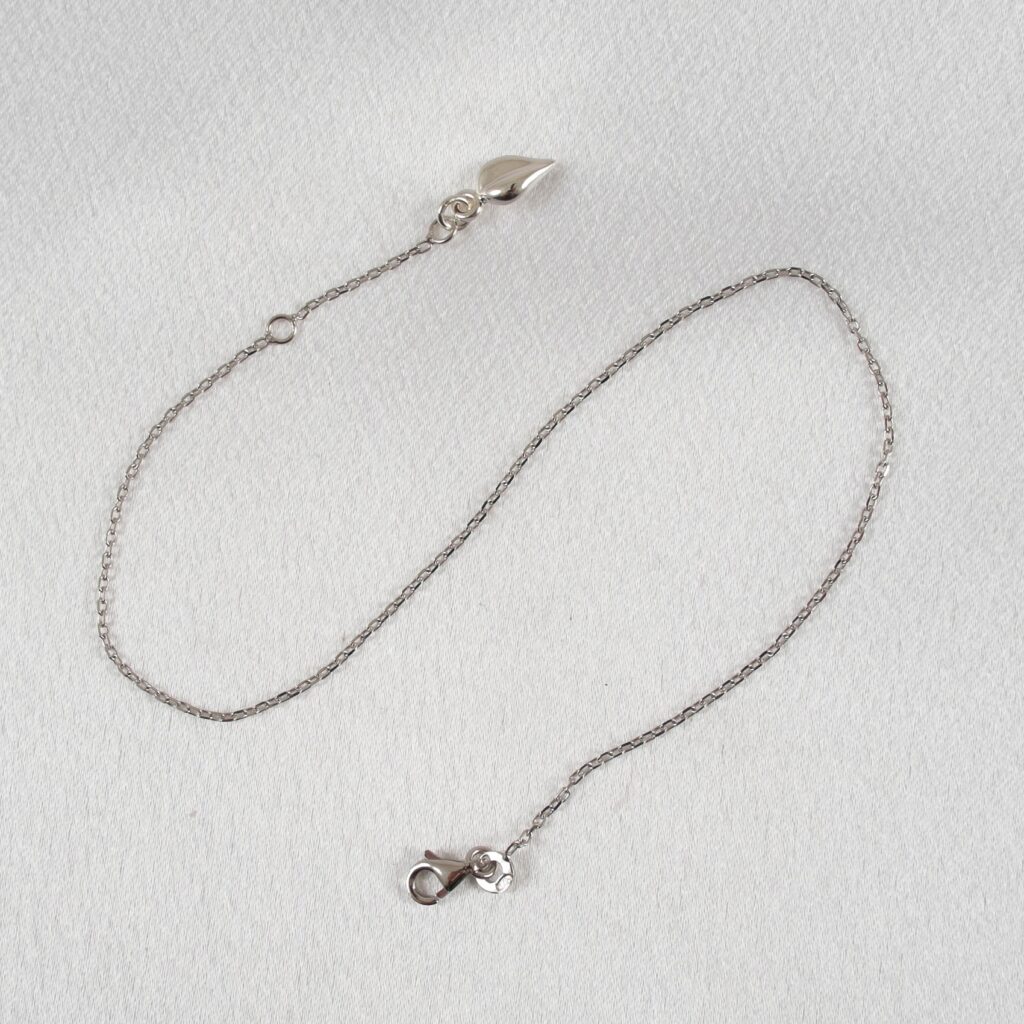 KS Silber Fußkette Blatt – Verstellbar & elegant – Produktansicht