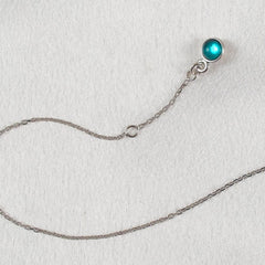 KS Fußschmuck Aquamarin – Silber-Kettchen mit Glaspendel