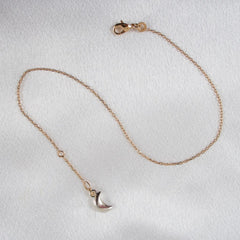 KS Fußkette Gold & Mond Silber – Verstellbar