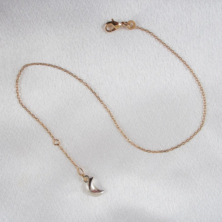 KS Fußkette Gold & Mond Silber – Verstellbar – Produktansicht