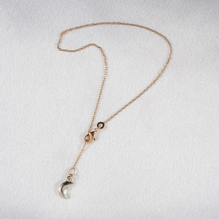 KS Fußkette Gold & Mond Silber – Verstellbar – Detailansicht 2