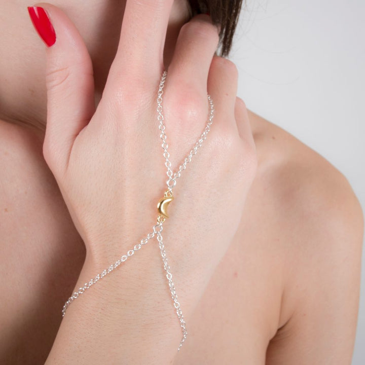 KS Silber Hand-Schmuck Mondsichel – verstellbar – Detailansicht 2