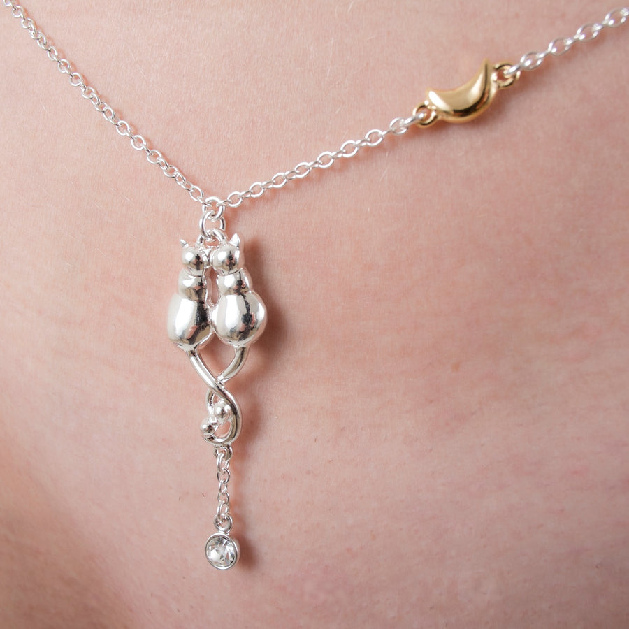 KinkySabine - Taillenkette „Katzen der Liebe“ Silber