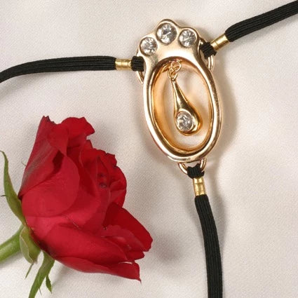 KS - Klitoris Schmuck “Klitoris-Tropfenjuwel Gold Kristall"