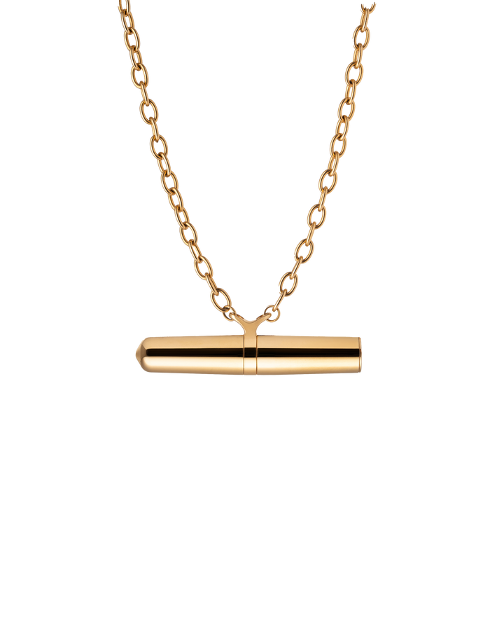 Crave Tease Vibrator-Halskette – 24K Gold, USB-C, Turbo
