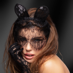 Kinky Diva Katzenmaske aus Spitzen-Voile