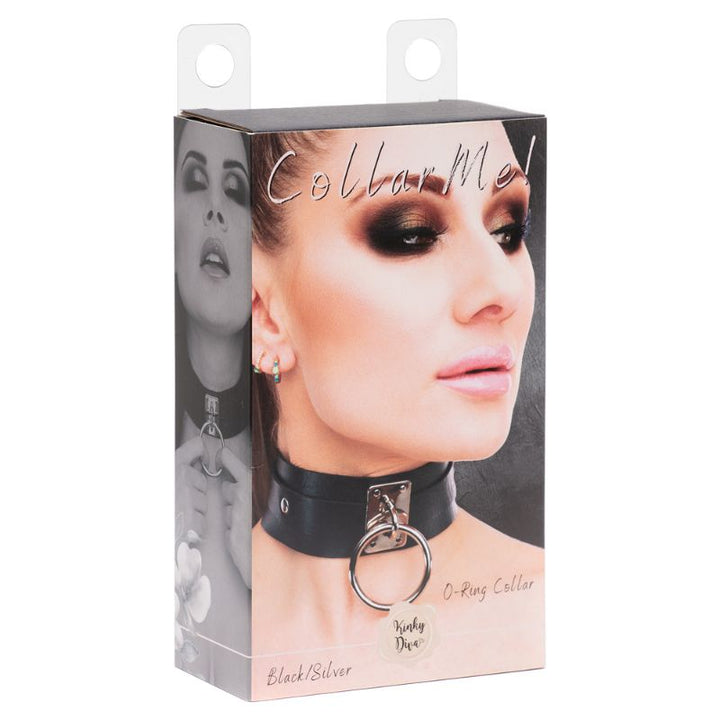 Kinky Diva O-Ring Halsband Schwarz/Silber – Styling
