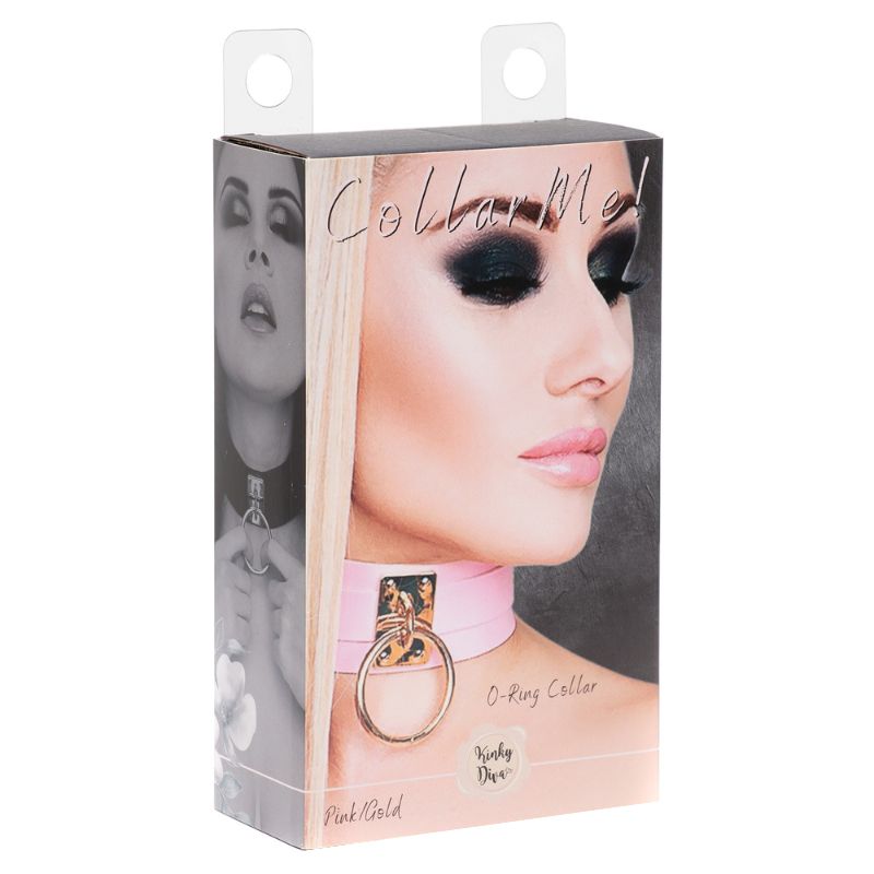 Kinky Diva O-Ring Halsband Rosa/Gold – Styling