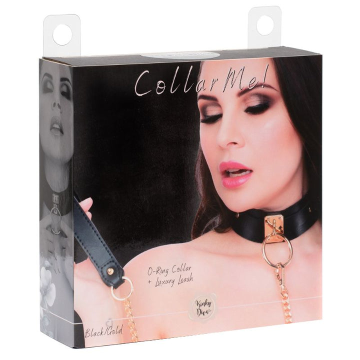 Kinky Diva O-Ring Halsband mit Luxus-Leine – Styling