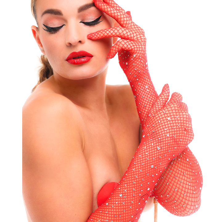 Starlet Handschuhe Rot Strass