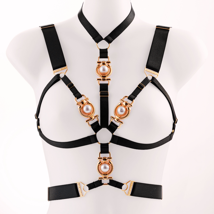 Kinky Diva POMPEIA I Cupless Harness-Cage-BH mit 4 Perlen