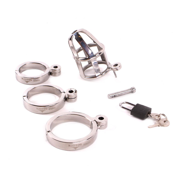 Kiotos Steel Edelstahl-Peniskäfig DeLuxe mit 3 Ringen 6,00 cm