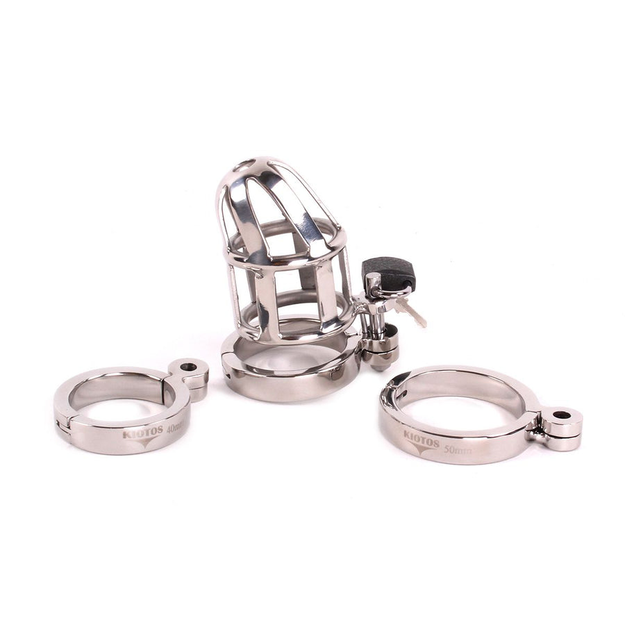 Kiotos Steel Edelstahl-Peniskäfig DeLuxe mit 3 Ringen 6,00 cm